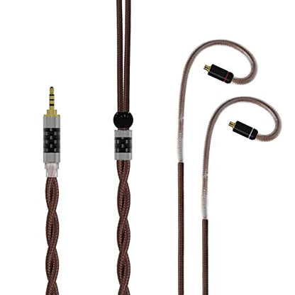keephifi Earphone Upgraded Cable CCZ【XI】 6N Single Cystal Copper Replacement Headsets Wire CCZ Plume Standard Cable for BLON KZ TRN TIN Audio Cable (MMCX 2.5MM, Brown) - size: MMCX 2.5MM