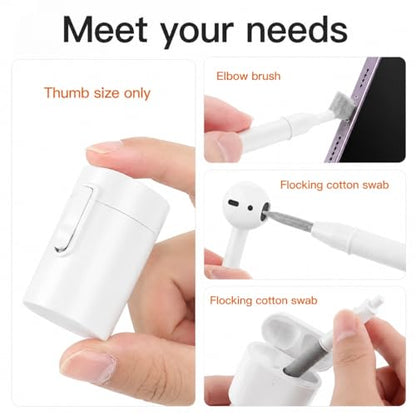 Earbud Cleaning Kit Phone Charging Port Phone Cleaning Kit Keyboard Cleaner 4 in 1 White - color: white