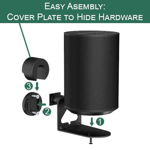 ynVISION.DESIGN Wall Mount for Sonos Era 100, 100 SL, 300, 2 Pack, Black | Adjustable brackets that tilt, swivel, and rotate for flexible speaker placement, Compatible with ERA 100, 100 SL, or 300