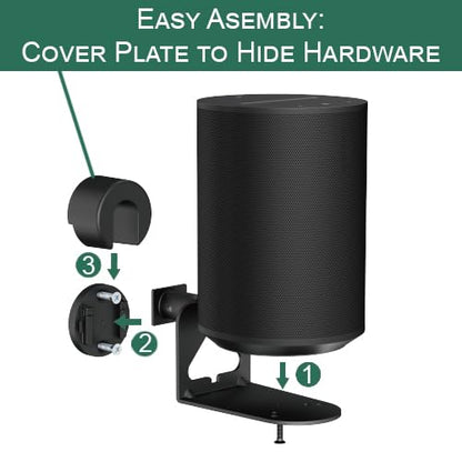 ynVISION.DESIGN Wall Mount for Sonos Era 100, 100 SL, 300, 2 Pack, Black | Adjustable brackets that tilt, swivel, and rotate for flexible speaker placement, Compatible with ERA 100, 100 SL, or 300