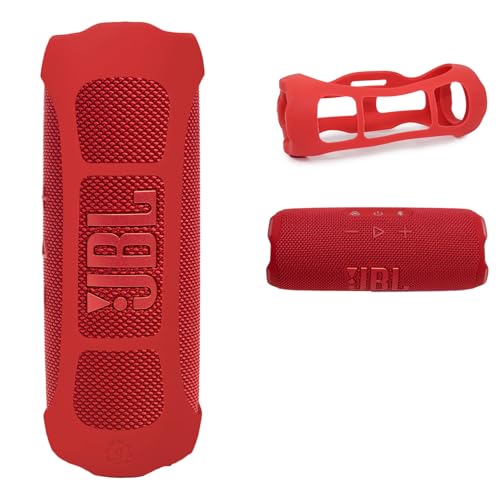 Silicone Cover Sleeve Compatible with JBL Flip 7 - Portable Waterproof and Drop-Proof Speaker, Customized Design Cover Portable Protection Solution, Best Matching in Shape and Color (Red) - color: Red