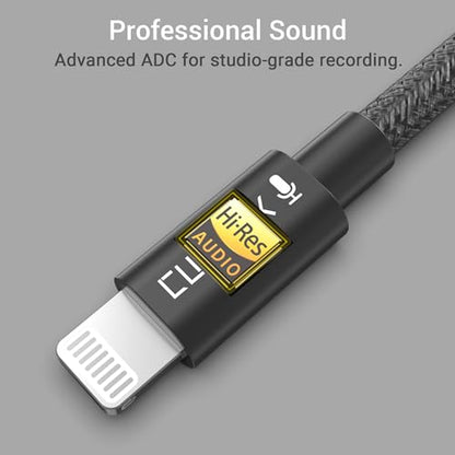 Cubilux XLR Female to Lightning Microphone Cable for Recording, Karaoke, XLR Dynamic Microphone to Lightning Braided Cable for iPhone 14/13/12 pro max, iPad 9/8/7, iPod, 2m/6.5FT