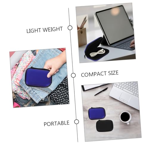 STOBOK 2pcs Portable Cable Organizer Case Compact Earphone Storage Bags for Travel Zipper Design Protective Small Headphone Holder for Office Home Outdoor Use