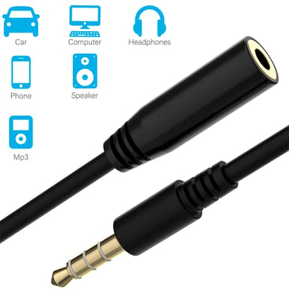 D & K Exclusives TRS to TRRS 3.5mm Male to 2.5mm Female Headphone Audio Microphone Adapter for iPhone/Android Smartphones and Tablets, Black