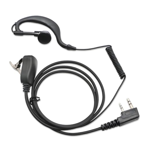 G-Type Walkie Talkie Earpiece with Earhook and MIC, 2-Pin Headset, Pack of 1 - size: Pack 1