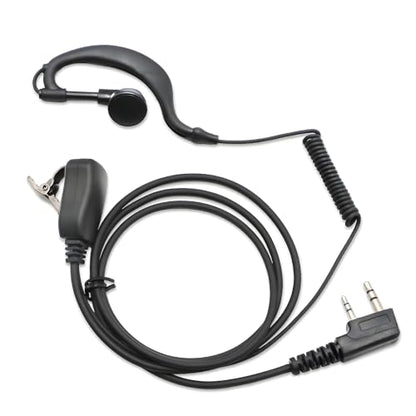 G-Type Walkie Talkie Earpiece with Earhook and MIC, 2-Pin Headset, Pack of 1 - size: Pack 1