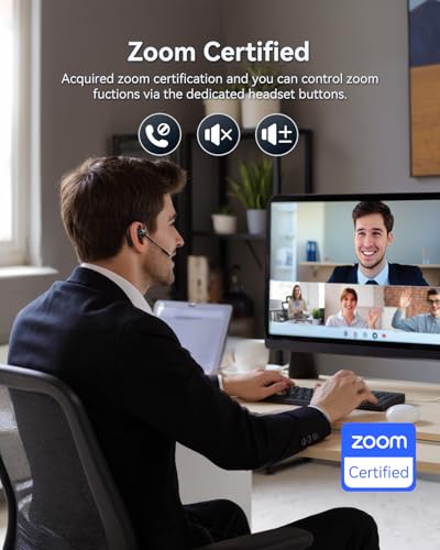 EMEET Airflow Open Ear Headphones with Mic, Zoom Certified, True Wireless Headsets with Detachable Microphone, ENC+VoiceCore 2.0 Noise Cancelling, Bluetooth 5.3, Multi-Point, Wireless Earbuds for Work - style: AirFlow Zoom