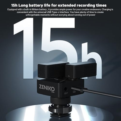 ZENIKO OC-D1 Stereo Dual Shotgun Mic Rotatable Microphone for Camera Phone