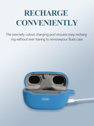 Case for JBL Endurance Race TWS True Wireless Sports Earbuds, WUNIAK Soft Silicone Protective Portable Scratch Shock Resistant Shell with Cleaner Kit & Carabiner & Lanyard，Blue - color: BLUE