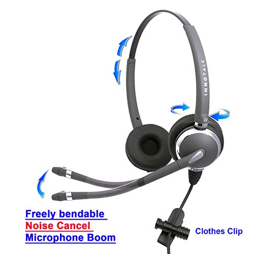 2.5mm Phone Telephone Headset - Best Pro Noise Cancel Binaural Office Headset Compatible with Cisco SPA, Panasonic, Vtech, Uniden and Cordless Dect Phones Plus Compatible with Plantronics QD - size: Pro Binaural