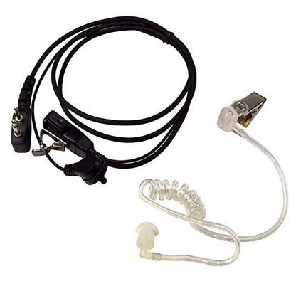 HQRP 2X 2 Pin Acoustic Tube Earpiece Headsets Mic Compatible with ICOM IC-A20, IC-A21, IC-A22, IC-A22(E), IC-A22E Sun Meter