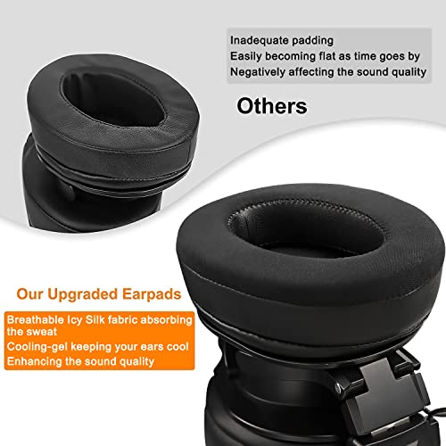 SOULWIT Earpads for ATH M50X/M40X, HyperX Cloud 2/3/Alpha, MDR-7506, Arctis 7/9/5/Nova 7/Pro Wired, G Pro X, Sennheiser HD280, Razer Kaira/Barracuda/Kraken Series, Turtle Beach Stealth,Cooling Gel-B - color: Black