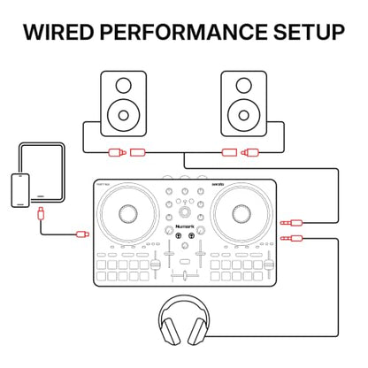 Numark Party Mix III Bluetooth DJ Controller with Built-in Lights | Beat Assist, Smart Fader, 16 Pads, 2 Deck DJ Mixer, Stems Control, USB-C, Serato DJ Lite and Algoriddim djay Included - style: PARTYMIX III