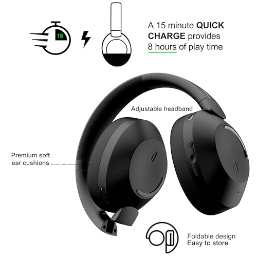 MIXX StreamQ C2 Over-Ear Wireless Stereo Headphones, Black - color: Black