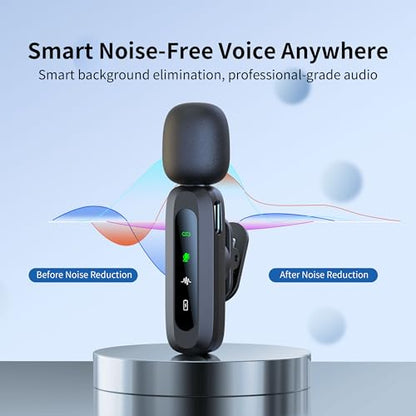 Wireless Mini Microphone for iPhone 15/16/17, iPad, Android, Wireless Lavalier Microphone with Noise Reduction, Portable USB C Lapel Mic for Video Recording, Vlog, Tiktok, YouTube - size: iPhone 15/16/17 & Androids (USB-C)