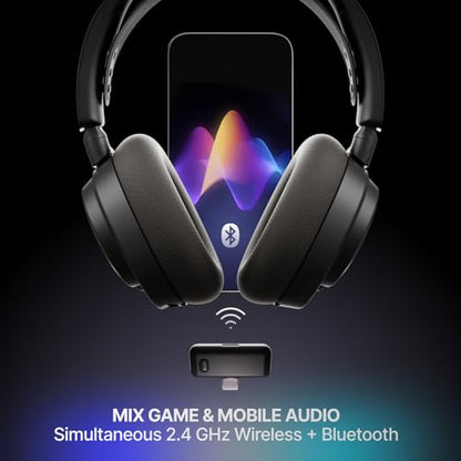 SteelSeries Arctis Nova 7 Wireless Gen 2 Gaming Headset, Real-Time App Control, 50+ HR Play, Neodymium Drivers, Mix 2.4GHz/Bluetooth, Compatible with PC, PS5, PS4, Switch 1/2, Mobile - Black (Renewed) - color: Black, style: Over the ear