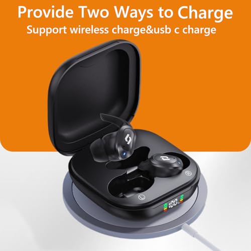 Bluetooth Earbuds Wireless Ear bud Wireless Stereo Bass Built in Microphone | Wireless Charging Case Waterproof Headphone 64H Playback LED Power Display for iPhone Android Phones Computer Sport Game Work