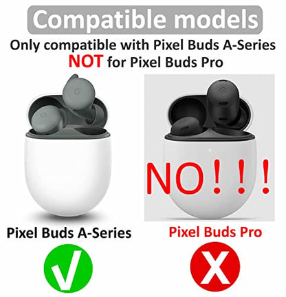 6 Pairs Compatible with Pixel Buds A-Series Ear Tips, Replacement Silicone Rubber Earbuds Gel Earplug Wing Fit in Case Accessories Compatible with Google Pixel Buds A Series - S/M/L White - color: silicone white