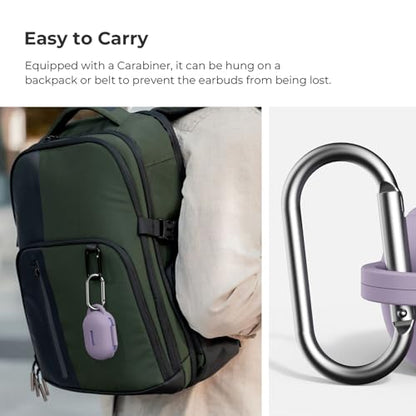 Soft Silicone Case for Raycon Everyday Classic Earbuds with Keychain&Cleaning Pen kit,Anti-Scratch Shockproof Protective Case Cover for Raycon Everyday Classic Earbuds Charging Case (Purple) - color: Purple