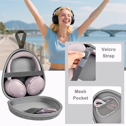 GWCASE Universal Headphone Case with Secure Strap and Cable Pocket, Gray | Fits Most Foldable Over-Ear Headphones, 7.87x 6.8 x 0.9 in Interior, for Students, Commuters and Music Fans, Case Only - color: Gray