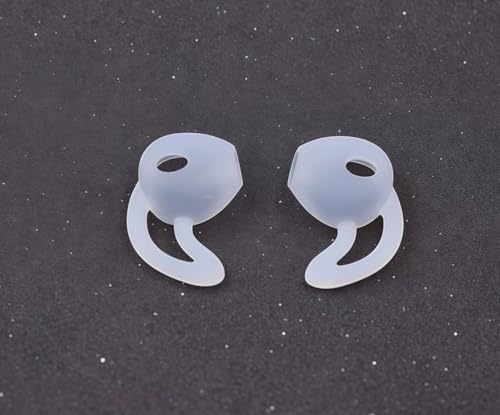 Ear Gel for iPhone EarPods, Anti-Slip Soft Silicone Replacement Earbud Tips, 4 Pairs Sport Ear Hooks Covers for iPhone 7/6s/6 Plus/5s/5c/SE,Clear Ear Buds Tips for Wired Earphone