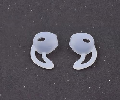 Ear Gel for iPhone EarPods, Anti-Slip Soft Silicone Replacement Earbud Tips, 4 Pairs Sport Ear Hooks Covers for iPhone 7/6s/6 Plus/5s/5c/SE,Clear Ear Buds Tips for Wired Earphone