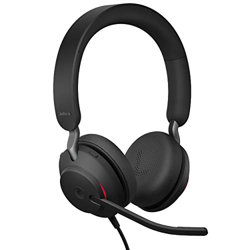 Jabra Evolve2 40 UC Wired Headphones, USB-C, Stereo, Black – Telework Headset for Calls and Music, Enhanced All-Day Comfort, Passive Noise Cancelling Headphones, UC-Optimized with USB-C Connection - size: Unified Communications, style: Stereo (USB-C)