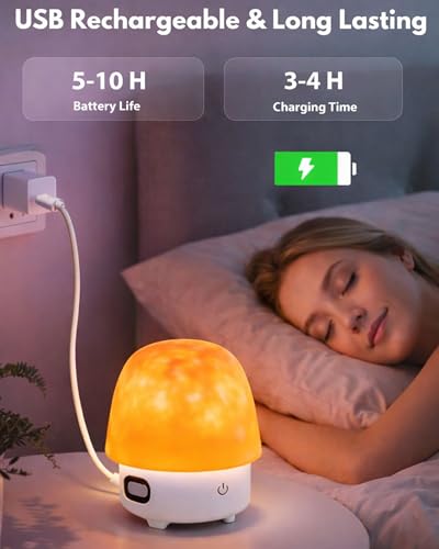 Shower Light with Bluetooth Speaker, Waterproof Shower Lamp with 16 Colors 4 White Noise, Ocean Wave Projector Light with Remote & Touch Control, Water Ripple Lamp for Inside Shower Bathroom Bedroom