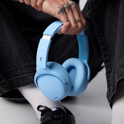 Skullcandy Crusher ANC 2 Noise Cancelling Wireless Headphones - Preppy Blue | Multi-Sensory Crusher Bass, Over-Ear Fit, Bluetooth, 60 Hours Battery, Working Out, Gym, Travel, Studying, Music, Gaming - color: Preppy Blue