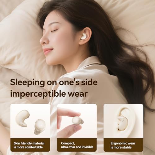 Invisible Mini Sleep Earbuds, 2-in-1 Flat & in-Ear Wireless Bluetooth for Side Sleepers and Small Ears, Ultra-Low Profile Discreet Sleeping Headphones with Noise Blocking, Portable Charging Case - color: Purple