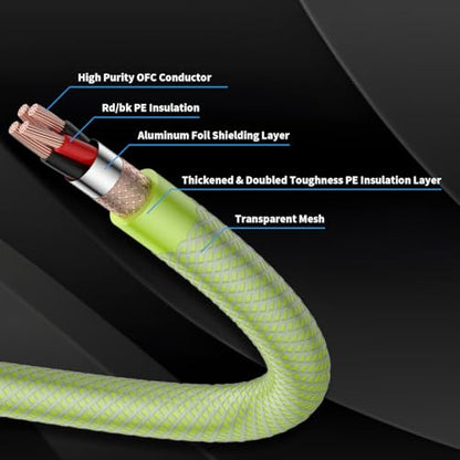 Audiocrast Hi-Fi RCA Cable 9.8FT/3M Dual RCA Male to Male 5N OFC Core Signal Cable Audio Cable for Amplifier,CD,DVD Play,Subwoofer (A51) - size: 9.8 ft, style: A51