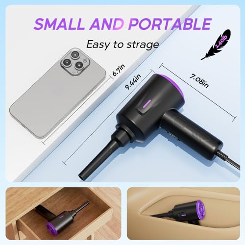 Electric Air Duster - Air Blower - Multi-Use Compressed Air Duster for Keyboard- Computer and PC - 5.74 oz Powerful Motor
