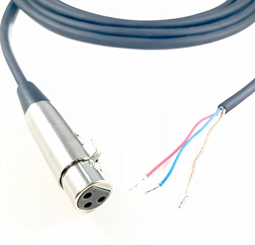 Custom Cable Connection 15 Foot Pro-Audio XLR Balanced Microphone Female to Blunt - 24 AWG Economy Shielded Install Cable - size: 15 Foot, style: Female to Blunt