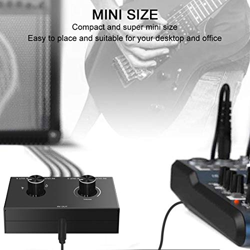 4 Port Audio Switch, 3.5mm Stereo AUX Selector, 4 Input 1 Output / 1 Input 4 Output Splitter, Switcher Box With 4 Channel Switch Knob, No External Power Required