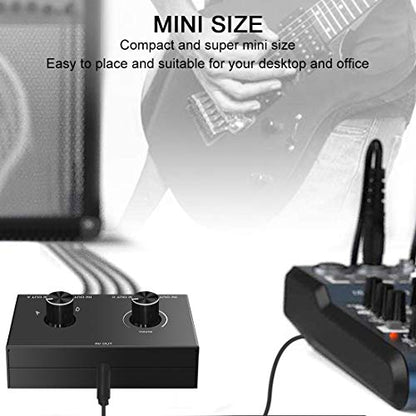 4 Port Audio Switch, 3.5mm Stereo AUX Selector, 4 Input 1 Output / 1 Input 4 Output Splitter, Switcher Box With 4 Channel Switch Knob, No External Power Required