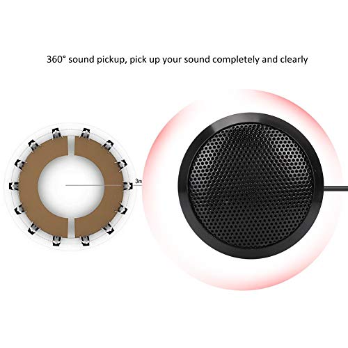 USB Conference Microphone,3.5mm Plug and Play Computer Mic for Desktop Computer and Laptop,360° Omnidirectional Mic for Meeting, Skype, Recording, Chatting, Gaming