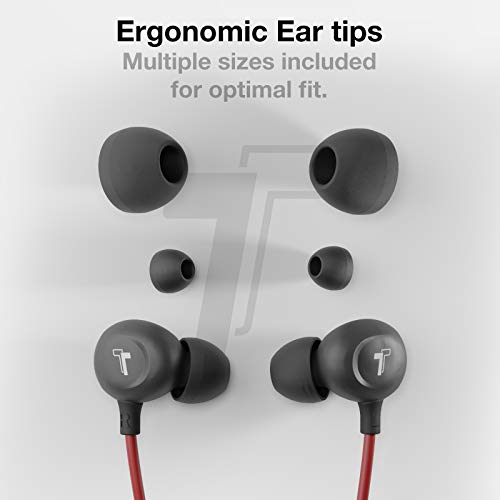 Thore iPhone 13/14 Earphones (V60) Wired in Ear Lightning Earbuds (Apple MFi Certified) Headphones with Microphone/Remote for iPhone 12/11/Pro Max/Xr/Xs Max/X/8/7 - Red - color: Red