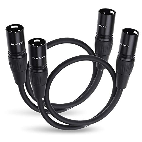 NANYI 2PCS XLR Male to Male Microphone Cable, 3-Pin, 1.6ft - size: XLR Male To Male-1.6FT-2PCS