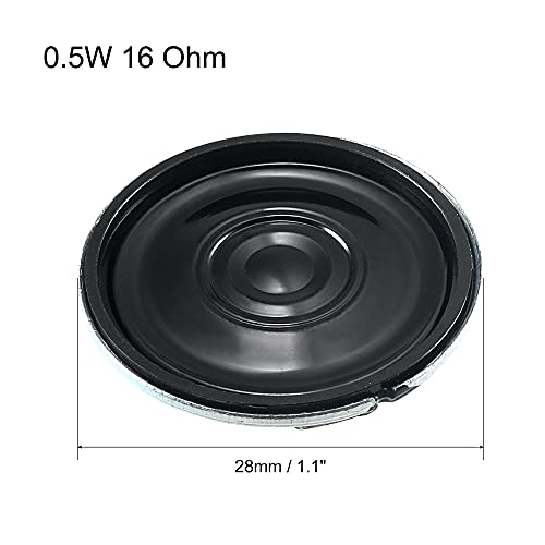 uxcell 0.5W 16 Ohm Micro Internal Speaker Magnet Loudspeaker 28mm Dia 4pcs