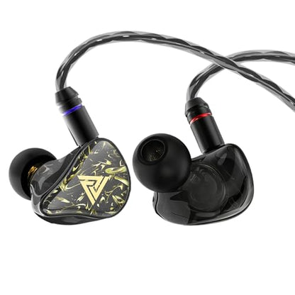 Kaiser Wired Earbuds, in Ear Monitor Headphones, HiFi Stereo IEM Dual Driver Noise Isolating 3.5mm Jack for Gaming Music Laptop Musicians (Black, with Mic) - color: Black with mic