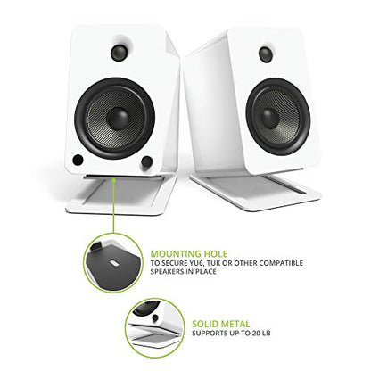 Kanto ORA4MW Pro Audio Bluetooth Desktop Speakers - Matte White Pair S6W Angled Desktop Speaker Stands for Large Speakers - White Pair (2024) - size: ORA4 MW, style: S6W