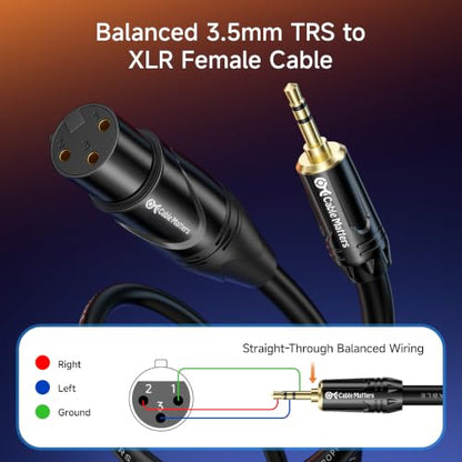 Cable Matters 3.5mm to XLR Cable, Male to Female, 10ft - size: 10 ft