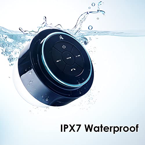 XLEADER, Upgraded, Pro Shower Speaker, Certified IPX7 Waterproof Bluetooth Speaker, with Suction Cup, Silicone Lanyard, 8W Crystal Sound&Rich Bass, 15H Playtime, Ideal Gifts - SoundAngel Mate(2 Gen) - color: A Blue