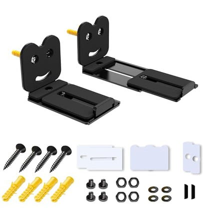 Adjustable Soundbar Mount, Holds 25 lbs, Universal Sound Bar Bracket | Removable, Lockable, Adjustable 3.4-5.2 inches, Metal, Anti-Slip, Wall Mount for TV - color: Adjustable-2 (3.4"-5.2")