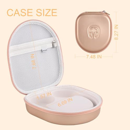 Hard Headphone Case for Sony WH-CH520 / JBL Tune Live 670NC, Gold | Protective Carring Storage Case for Over-Ear Headphones, with Handle Strap & Mesh Pocket - color: GOLD