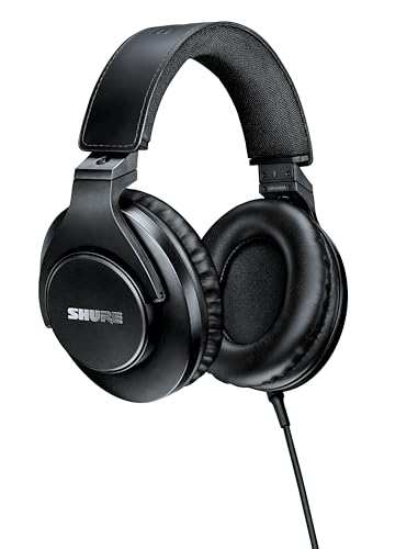 Shure SRH440A Over-Ear Wired Studio Headphones for Recording | Studio-grade closed-back headphones with enhanced frequency response and a collapsible design for monitoring - size: 3.25, style: Gen 2