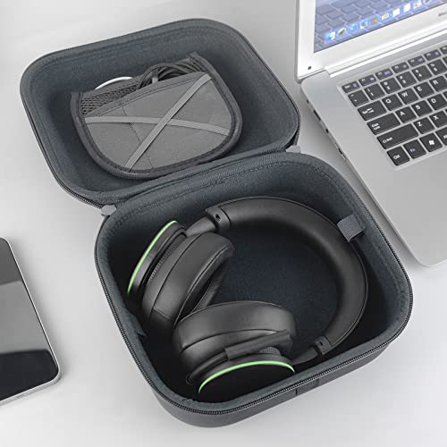 Linkidea Headphones Carrying Case Compatible with Corsair HS55, HyperX Cloud III, Logitech G435 Case, Replacement Protective Hard Shell Travel Bag with Cable, Charger Storage (Grey)