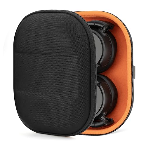 Geekria Shield Headphones Case Compatible with Sony MDR-ZX300, MDR-ZX110 and More, Replacement Hard Shell Travel Carrying Bag with Cable Storage (Black)