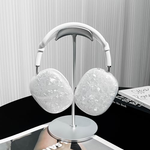 for Cute Glitter Airpods Max Case with Cleaner Kit, Anti-Scratch Shell Pattern Ear Pad Case Cover/Ear Cups Cover/Headband Cover for AirPods Max Cover Protective Skin Girl Women White - color: White