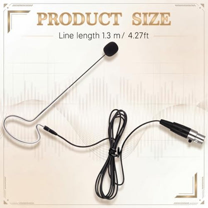 in Ear Back Electric Microphone Mini XLR Mic Over the Ear Microphones Headset Microphone 4 Pin Mini XLR Cable Wire and Windscreens Compatible with Shure, Black Color - color: Black Color, style: 4 Pin Mini XLR